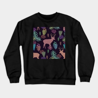 Deer in the Forest Pattern Crewneck Sweatshirt